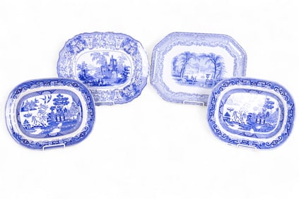 English Blue & White Transferware Plates