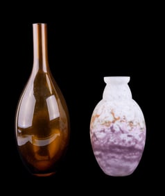 Vintage Blown and Frosted Glass Vases (2)