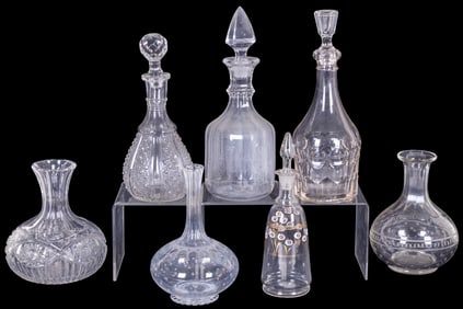 Cut Crystal and Glass Decanters