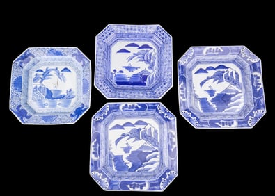 Meiji Blue and White Imari Porcelain Chargers