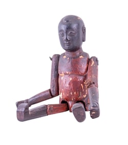 Antique Asian Articulated Wooden Figure