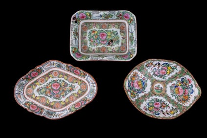 Chinese Famille Rose Porcelain Dishes