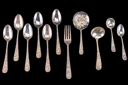 Stieff Rose Sterling Teaspoons & Dinner Fork