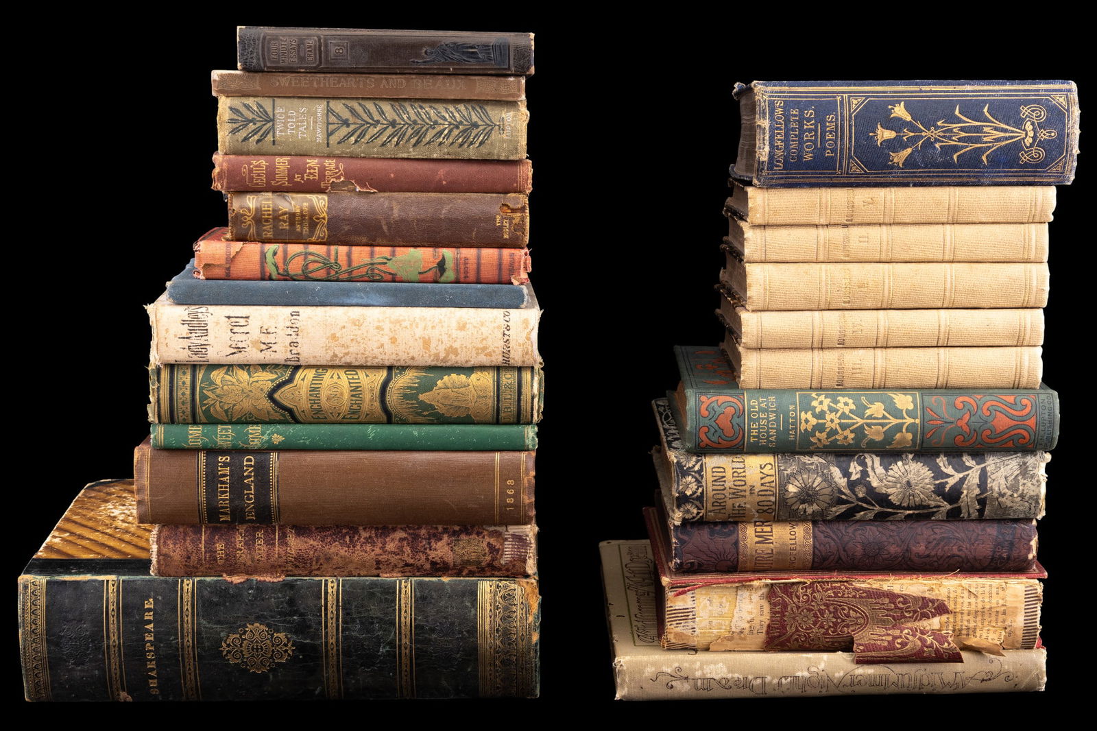 19th C Novels w/ Shakespeare, Longfellow, Rousseau (1 of 20)