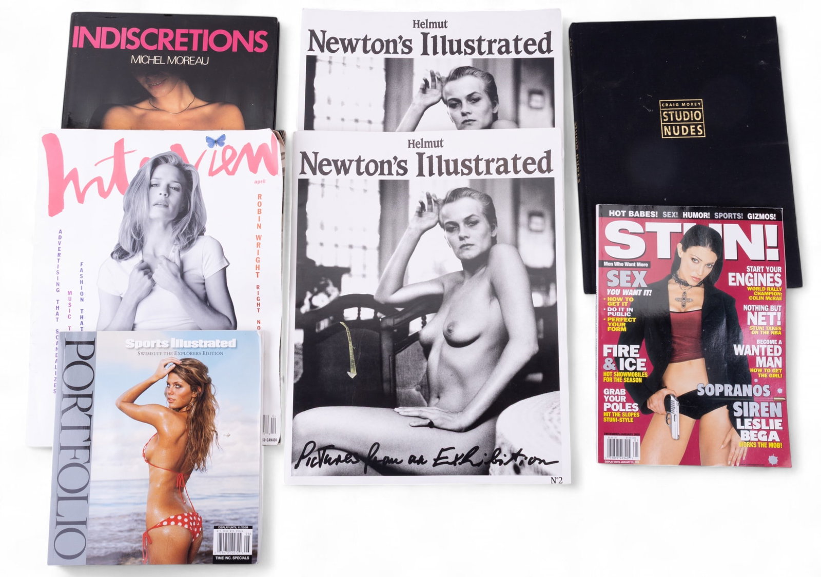 Erotic Photography Books & Magazines: Vintage and contemporary erotic photography publications. Various dates and publishers.