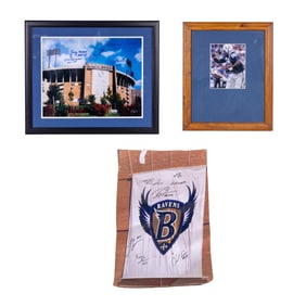 Signed Baltimore Sports Poster and Framed Photos