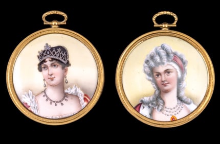 Antique Porcelain Portrait Miniatures