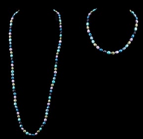 Blue Honora Pearl Necklaces
