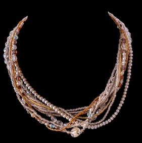 Pearl, Sterling and Crystal Necklace