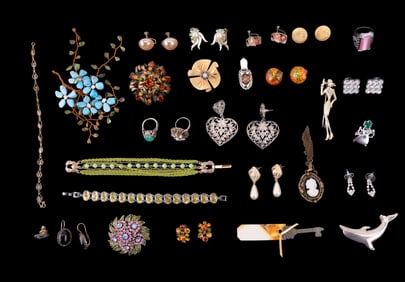 Sterling Brooch and Other Costume Jewelry