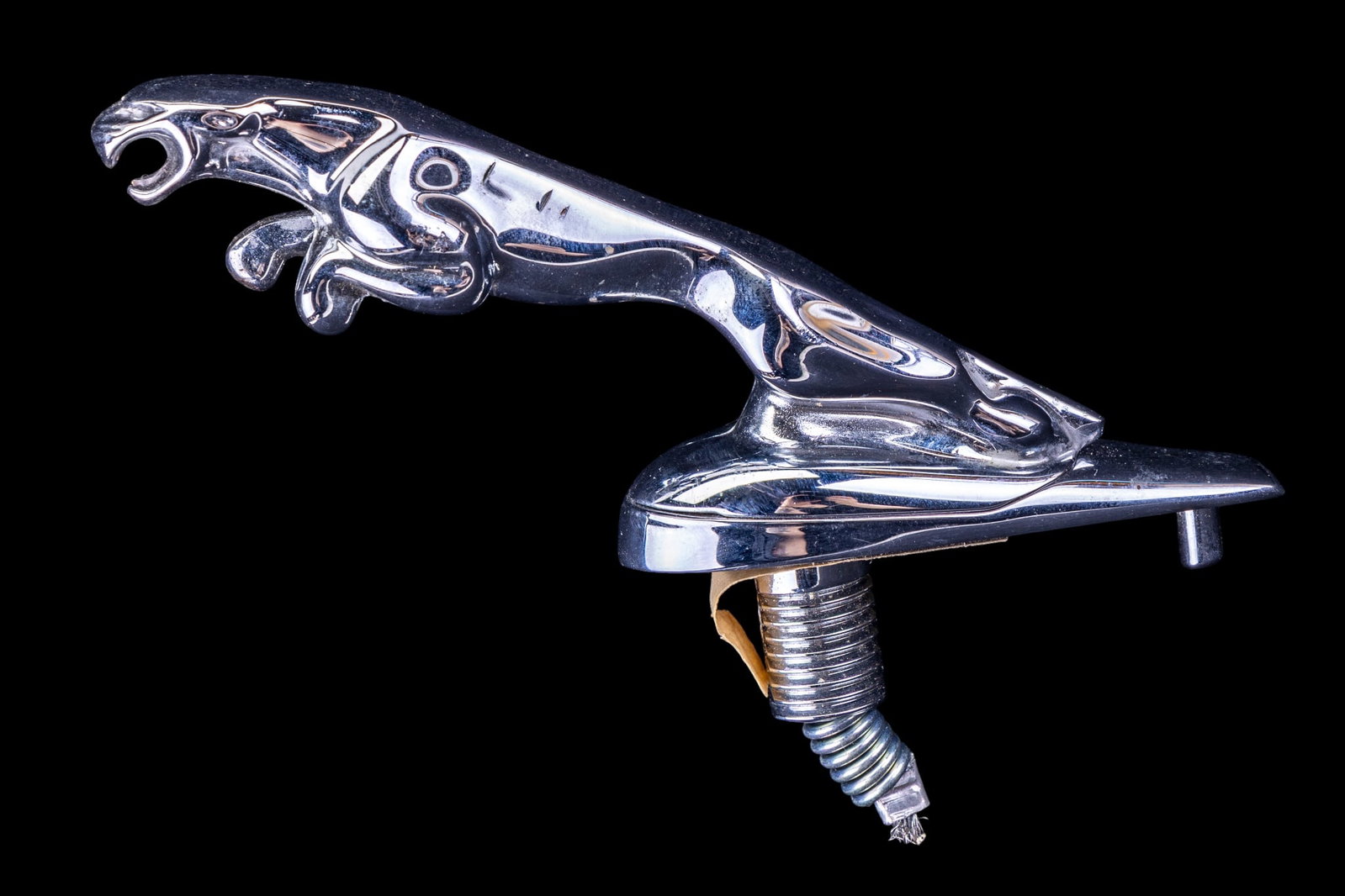 Chrome Jaguar Hood Ornament: Vintage Jaguar Hood Ornament 6 inches