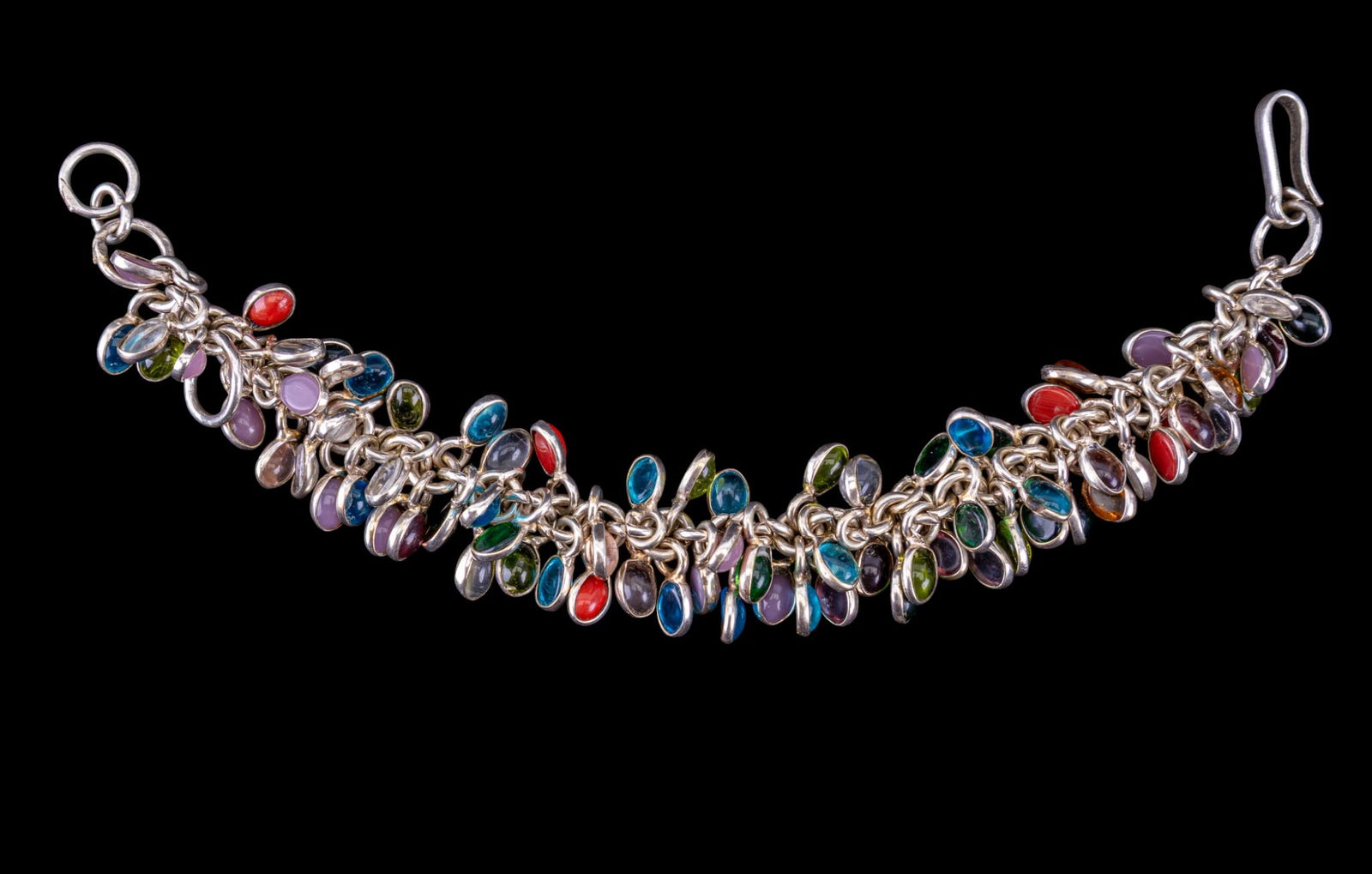 Sterling Multicolored Glass Accent Bracelet (1 of 6)