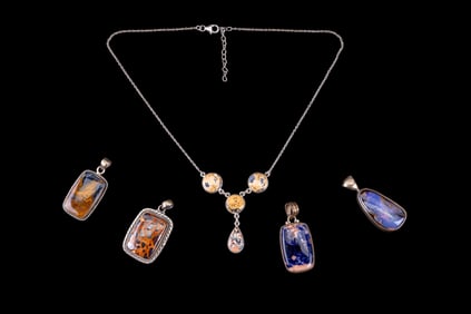 4 Stone Pendants & Jasper Necklace