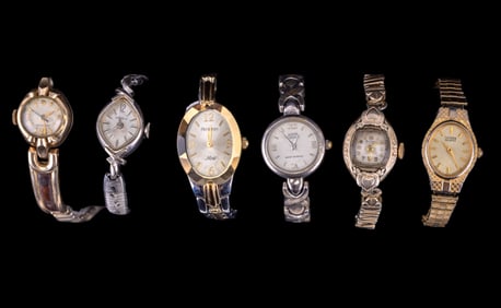 6 Ladies' Wristwatches, Some w/ GF