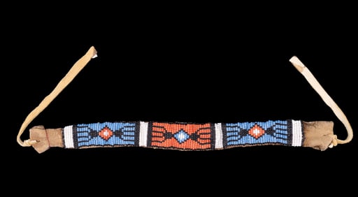 Early Navajo Beaded Strip Necklace