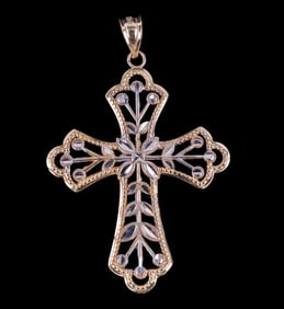 14K Yellow Gold Cross Pendant