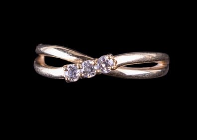 14K Yellow Gold 3-Diamond Ring