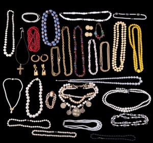 Faux Pearl and Gold Tone Costume Jewelry