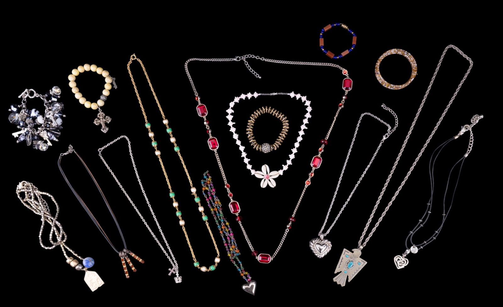 Shell, Stone, and Beaded Costume Jewelry (1 of 13)