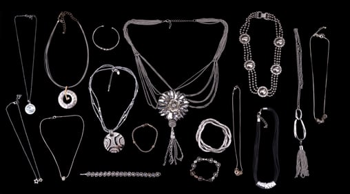 Silver Tone Costume Bracelets and Necklaces