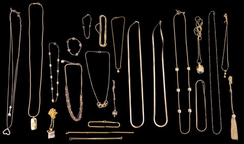 Designer Gold Tone Chain Necklaces
