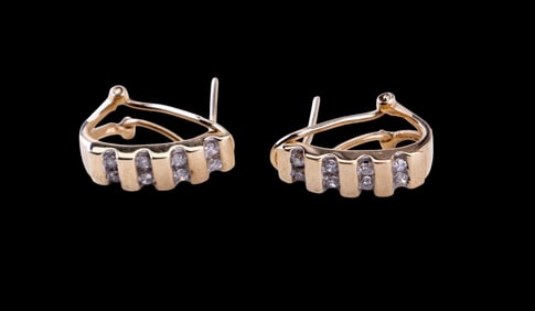 14k Gold Diamond Earrings