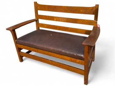 L & JG Stickley Hall Bench