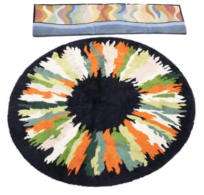 Kipton-Style Rug, Abstract Circular Rug