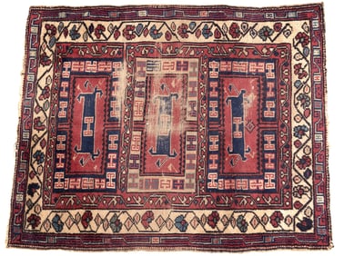 Antique Caucasian Hand-Knotted Carpet
