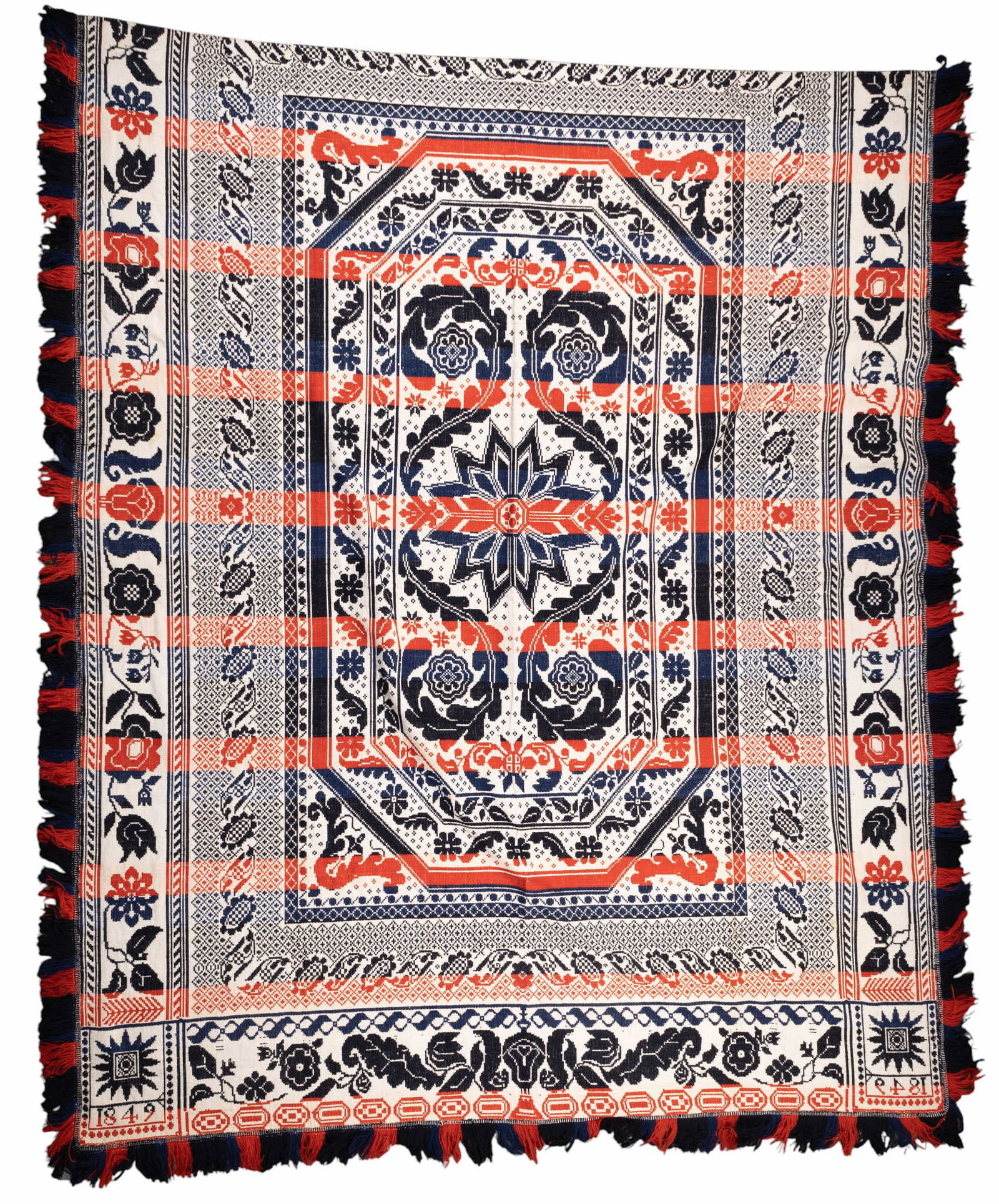 1849 Jacquard Woven Coverlet (1 of 12)