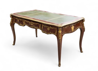 Antique French Leather Top Bureau