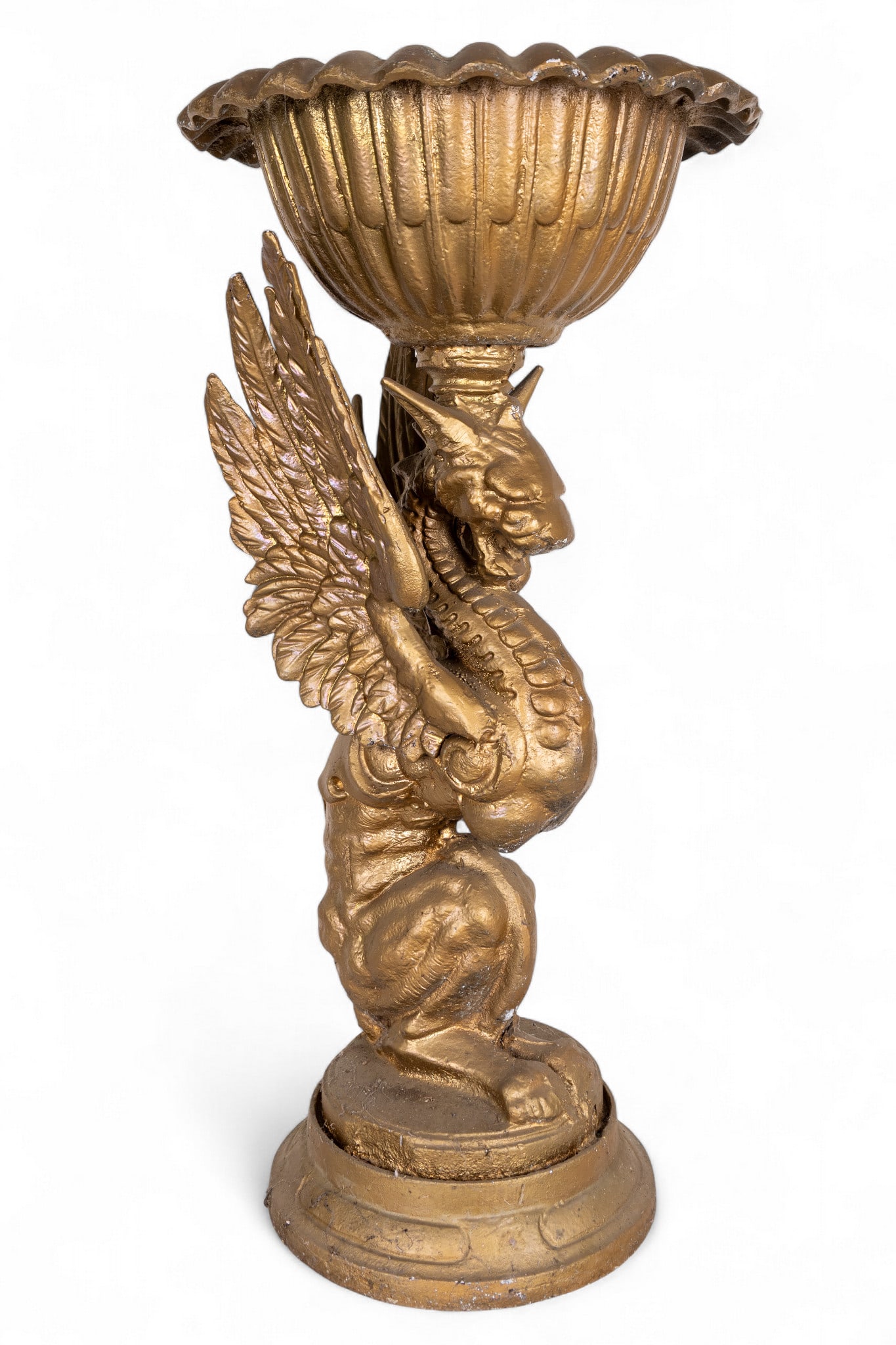 Unusual Form Cast Metal Griffin Planter (1 of 11)