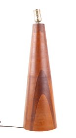 Danish Modern Teak Cone Pyramid Lamp