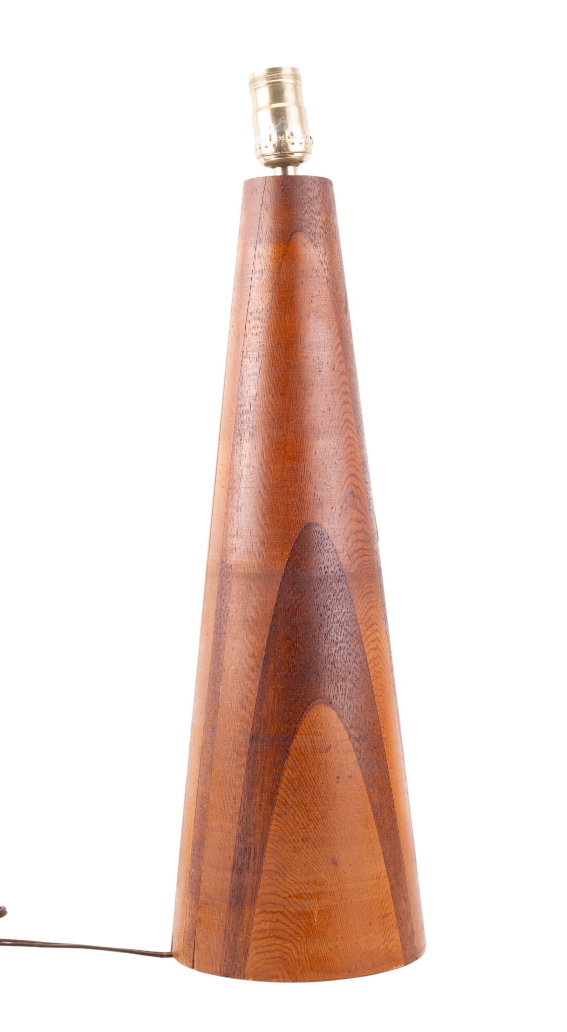 Danish Modern Teak Cone Pyramid Lamp (1 of 7)