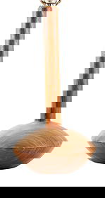 Danish Modern Teak Bulbous Lamp: Mid-century modern turned teak table lamp with rounded base and cylindrical stem. Measures approx. 26.5" H.