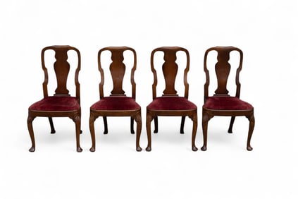 Antique Queen Anne Mahogany Side Chairs (4)