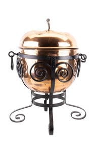 Asian Dragon Brazier w/ Wrought Iron Stand