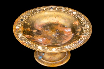 Tiffany New York Studios Gilt Bronze Abalone Tazza