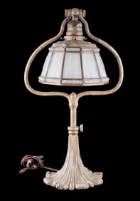 Tiffany Studios Linen-fold Harp Desk Lamp