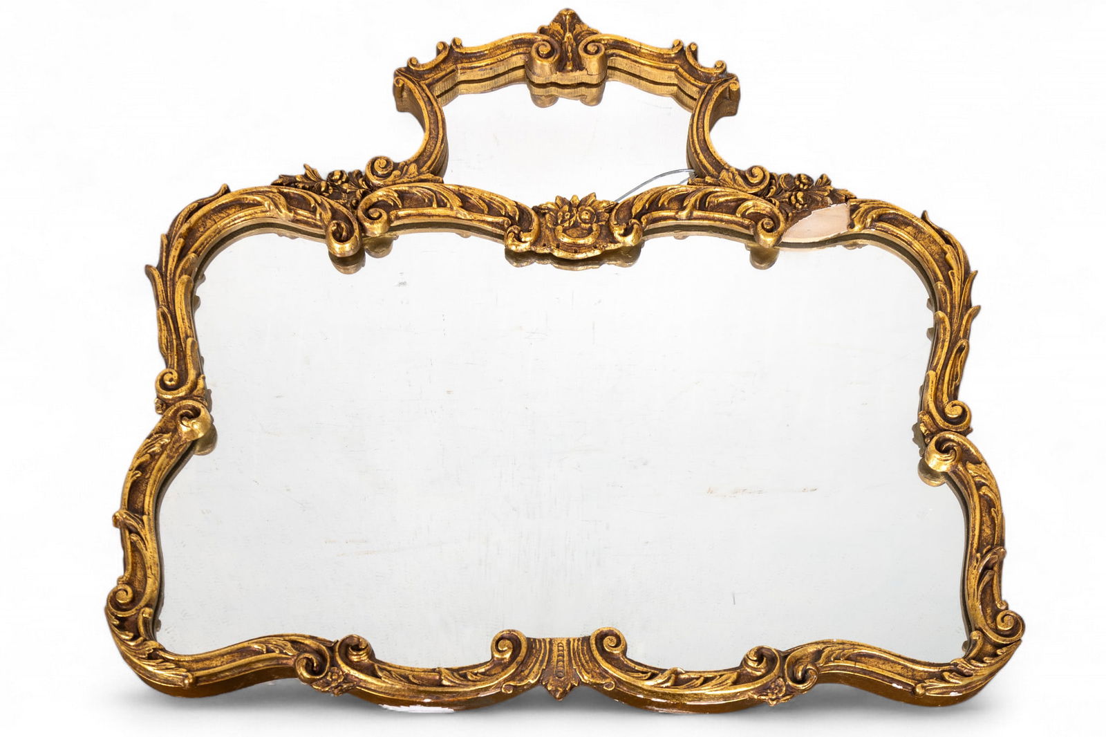 Baroque Style Gilt Wood and Gesso Framed Mirror (1 of 7)