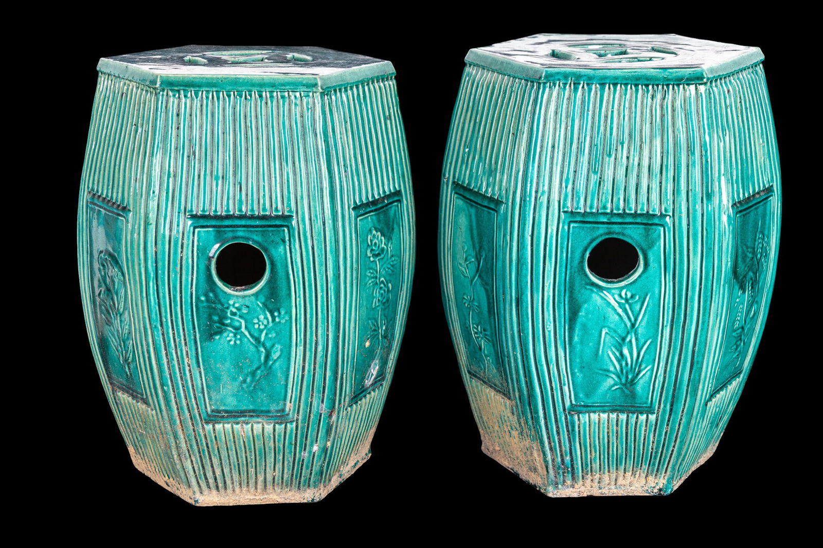 Chinese Porcelain Majolica Glazed Garden Stools (1 of 11)