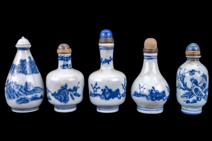 Chinese Blue and White Porcelain Snuff Bottles
