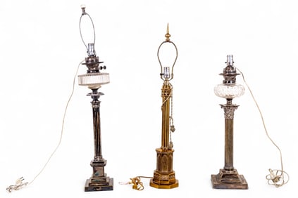 Silver-Plated Fluid Lamps, Brass Lamp