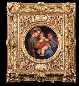 Italian Porcelain Tondo Plaque after Raphael