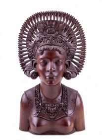 Carved Hardwood Bali Bust