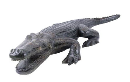 9 Pound Carved Jade Alligator