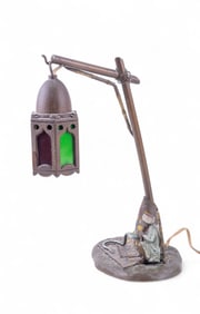 German Bronze Snake Charmer Lamp