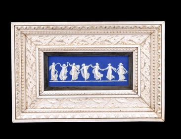 18th C Wedgwood Framed Jasperware Plaque