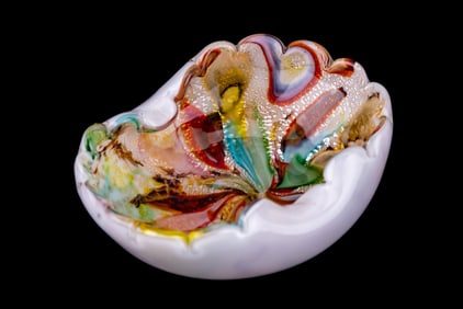 Murano Multicolor Aventurine Art Glass Bowl