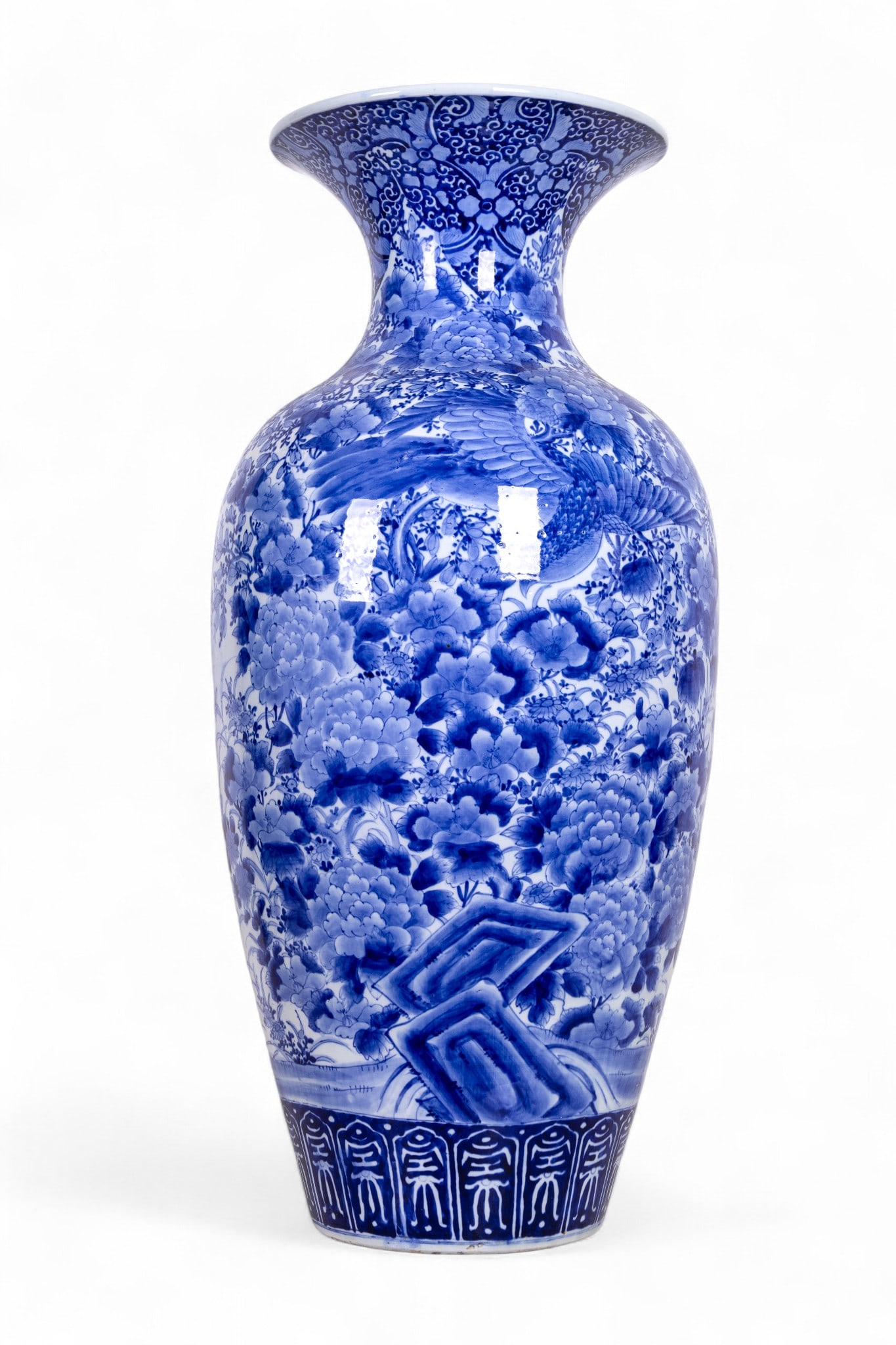 Monumental 19C Blue & White Japanese Palace Vase (1 of 11)